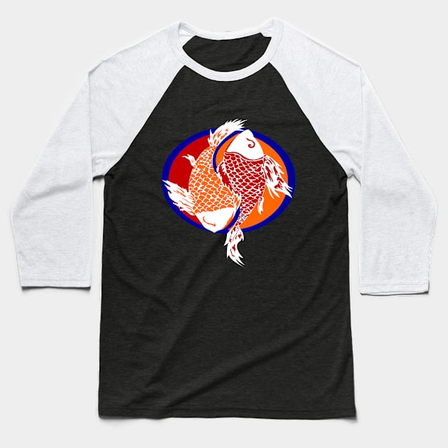 Harmony Koi Baseball T-Shirt by AjDreamCraft